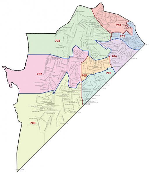 Overview map of the Seventh Police District (Washington, DC)